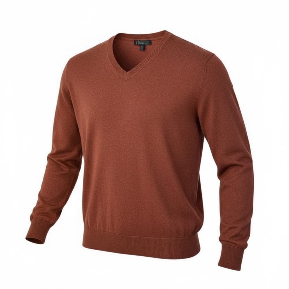 Greg Norman Collection Men's Rust V-Neck Sweater